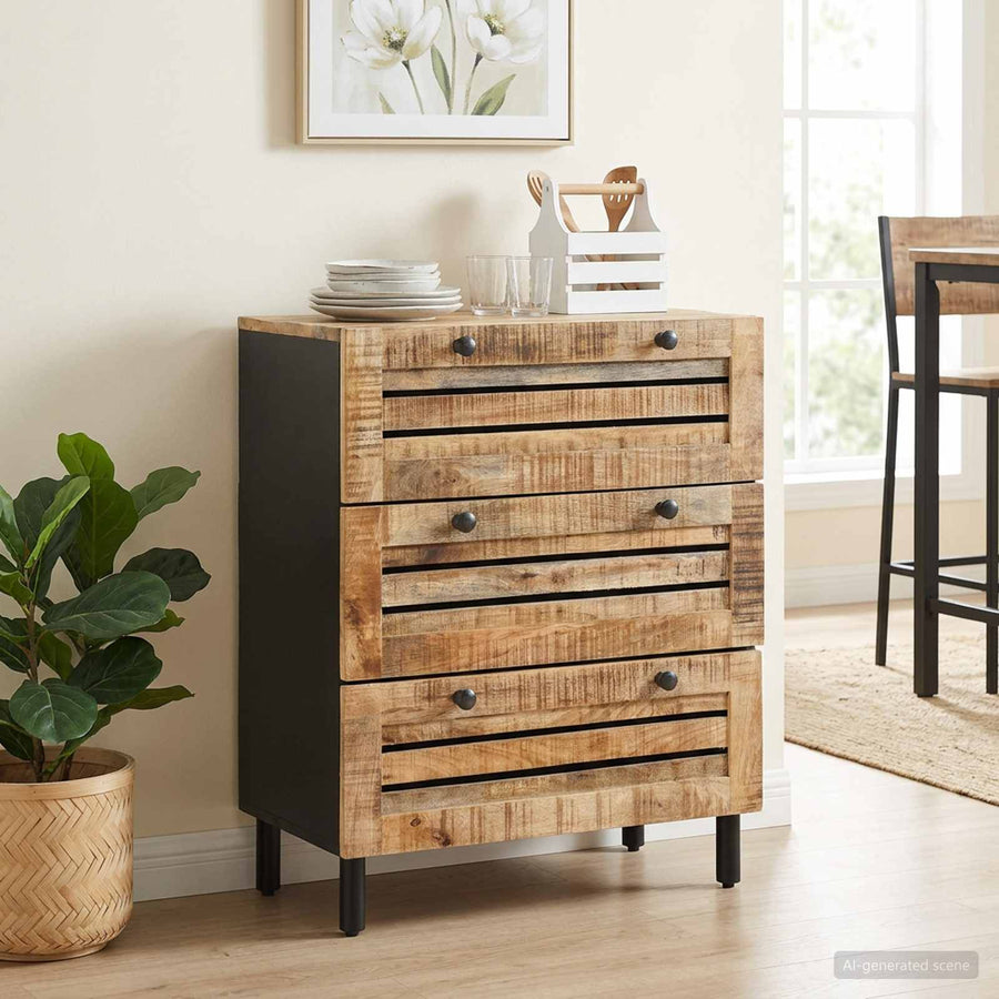 Opslagkasten 60 x 33 x 75 cm Massief Mango Hout Naturel