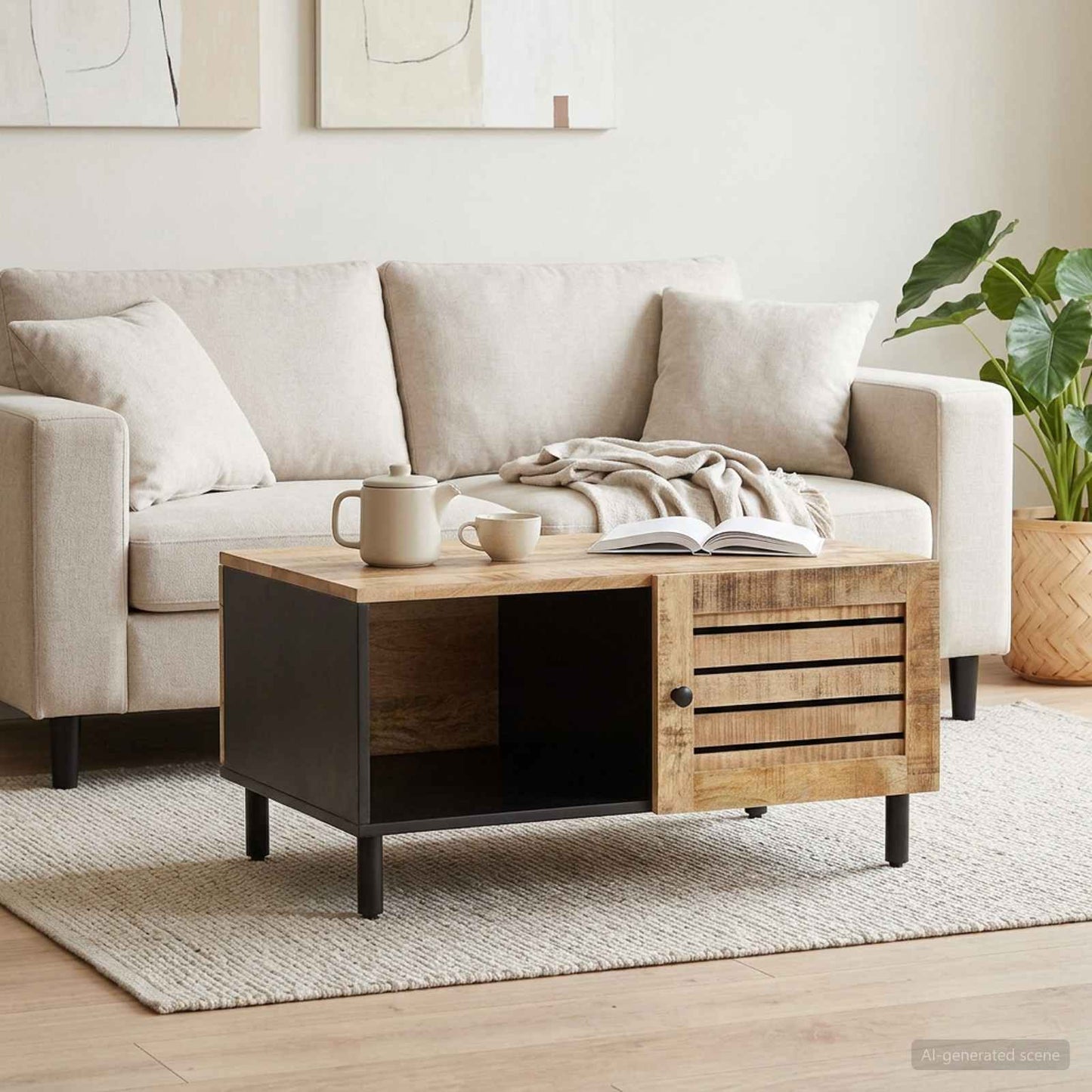 Salontafel Naturel 80 x 50 x 40 cm Massief Mango Hout