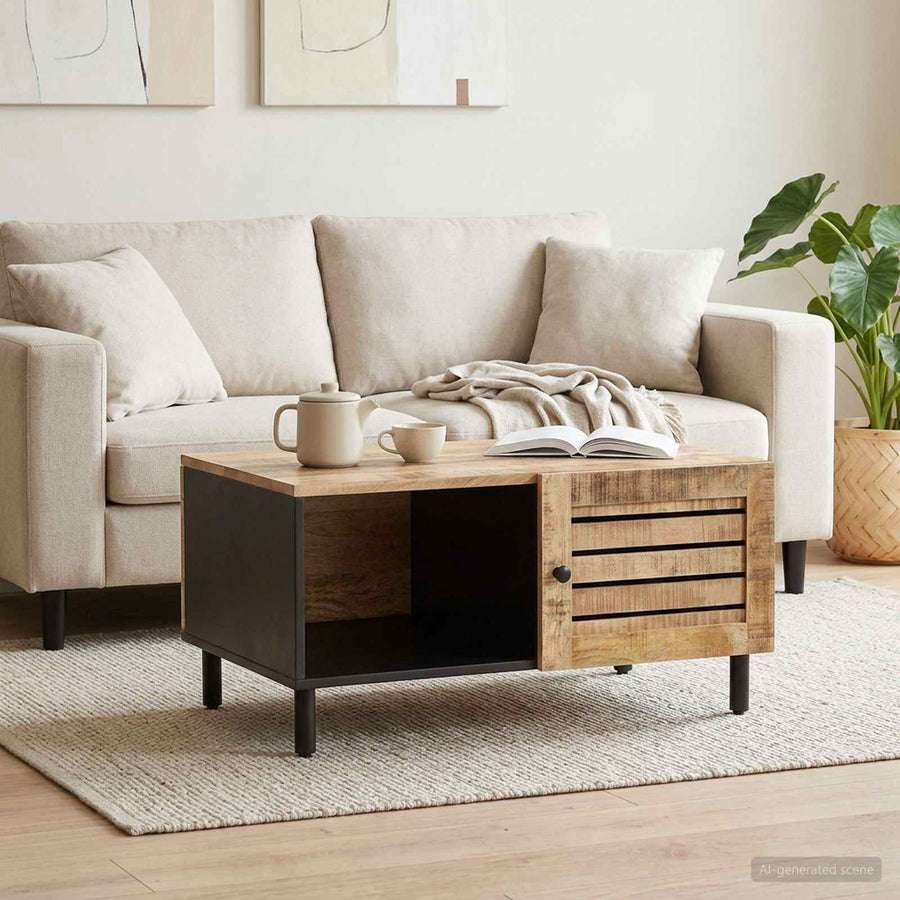 Salontafel Naturel 80 x 50 x 40 cm Massief Mango Hout