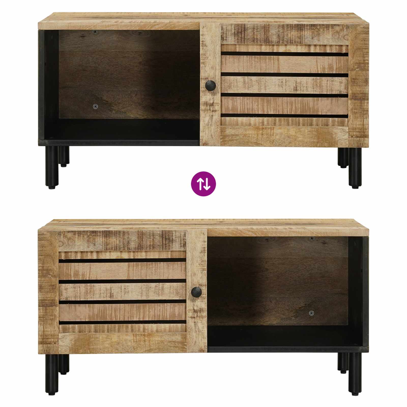 Salontafel Naturel 80 x 50 x 40 cm Massief Mango Hout