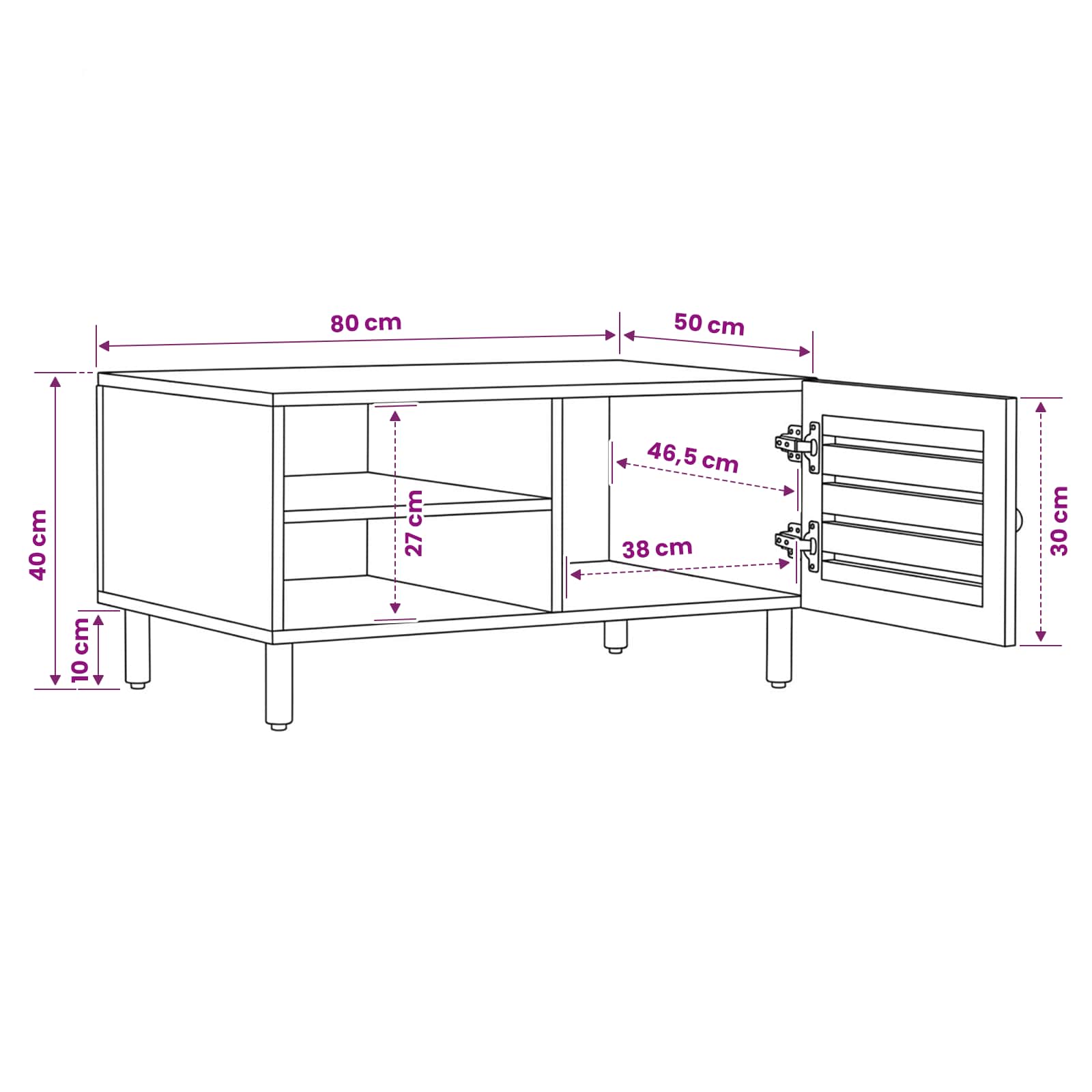Salontafel Naturel 80 x 50 x 40 cm Massief Mango Hout