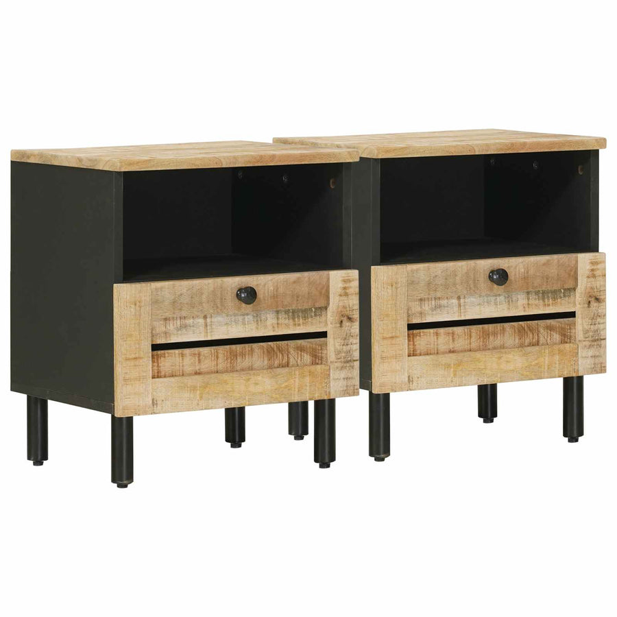Nachtkastje 2 pcs Bruin 40 x 33 x 46 cm Massief Mango Hout