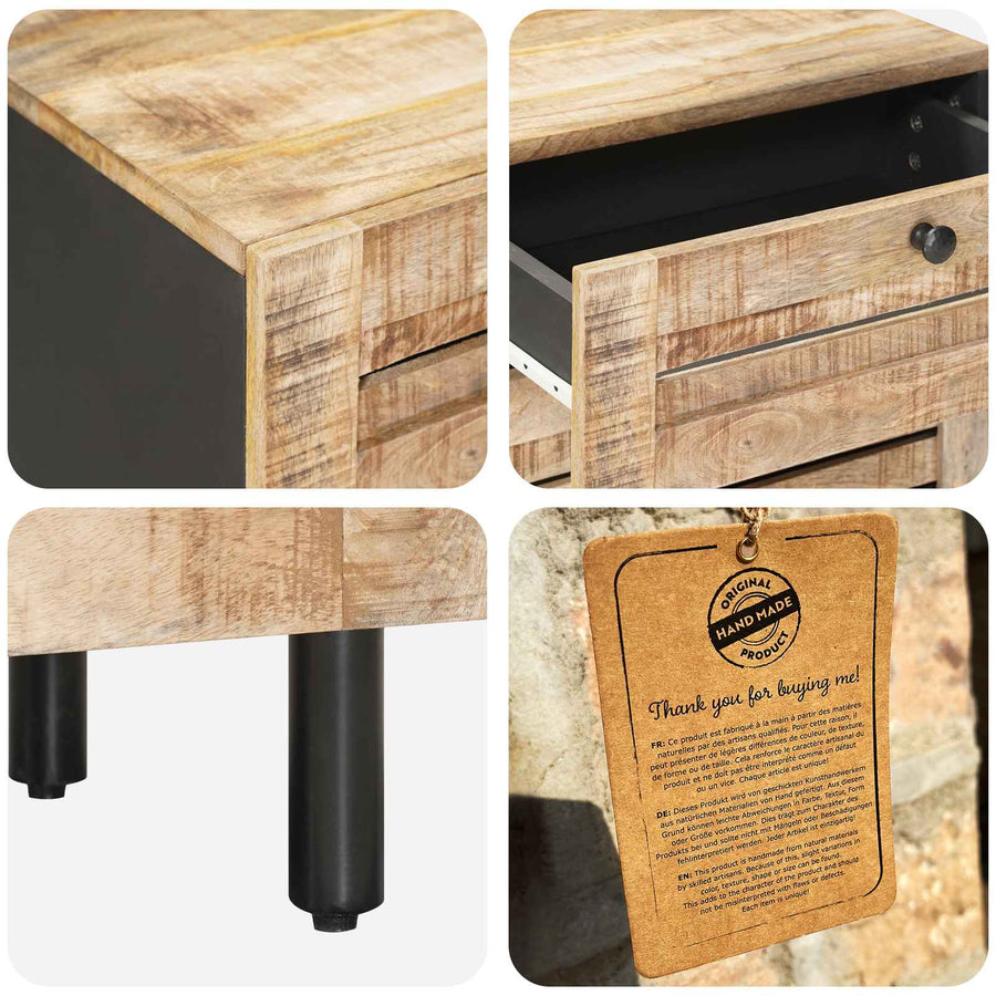 Nachtkastje Naturel 50 x 33 x 60 cm Massief Mango Hout