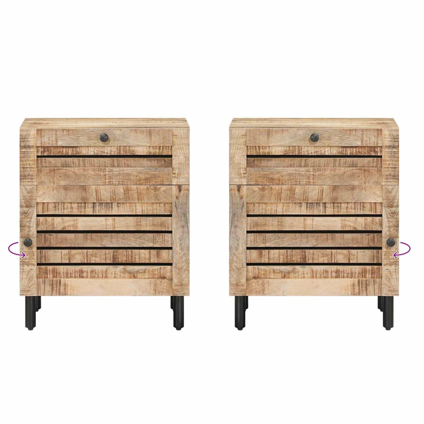 Nachtkastje Naturel 50 x 33 x 60 cm Massief Mango Hout