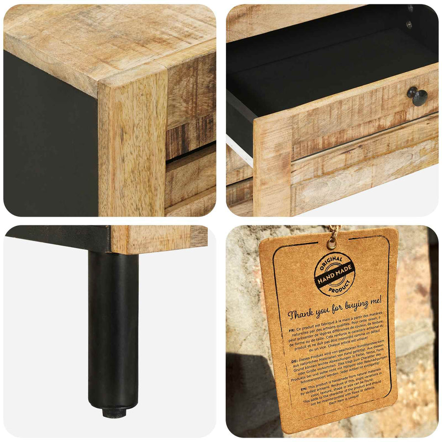 Nachtkastje Naturel 50 x 33 x 62 cm Massief Mango Hout