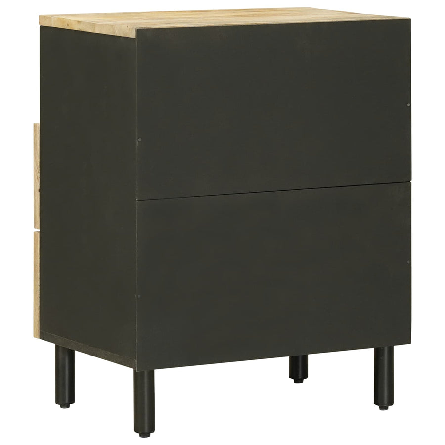 Nachtkastje Bruin en zwart 50 x 33 x 60 cm Massief Mango Hout