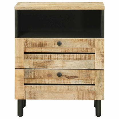 Nachtkastje Bruin en zwart 50 x 33 x 60 cm Massief Mango Hout