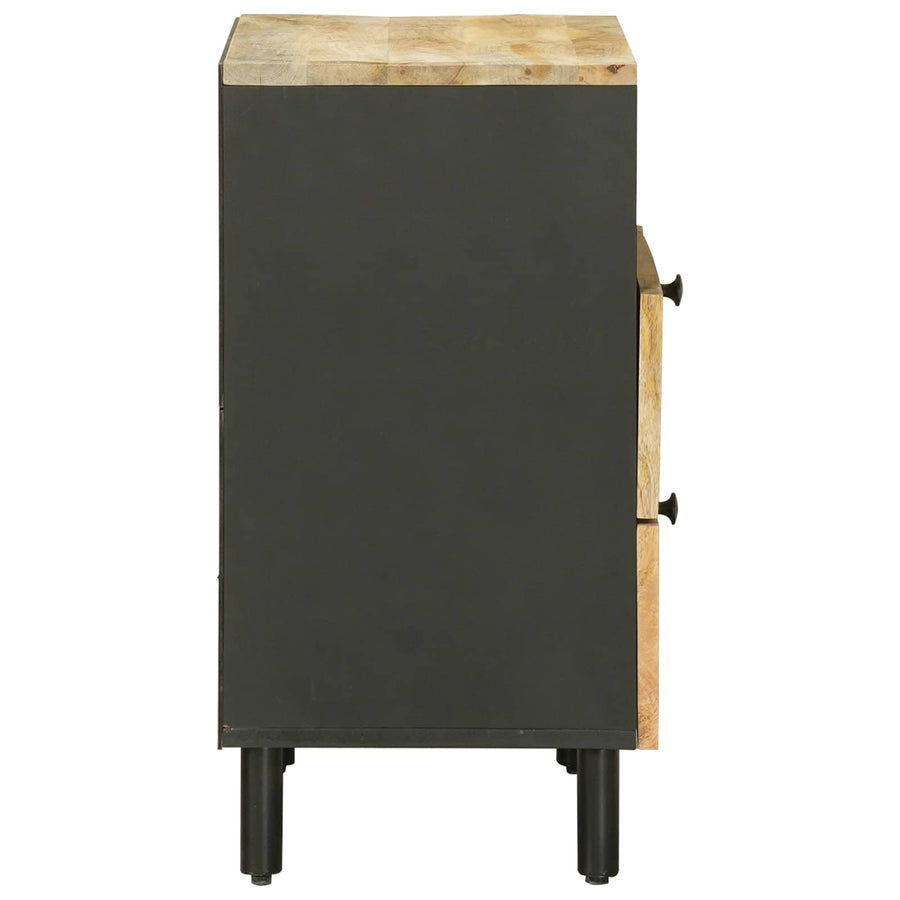 Nachtkastje Bruin en zwart 50 x 33 x 60 cm Massief Mango Hout