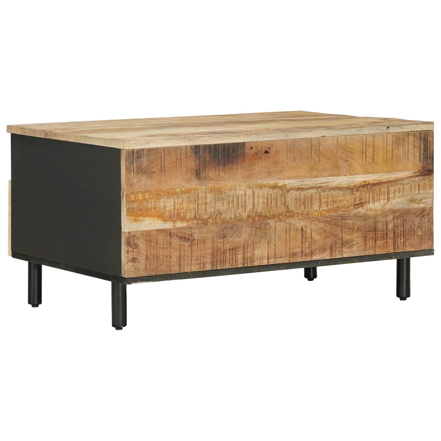 Salontafel Bruin en zwart 80 x 54 x 40 cm Massief Mango Hout