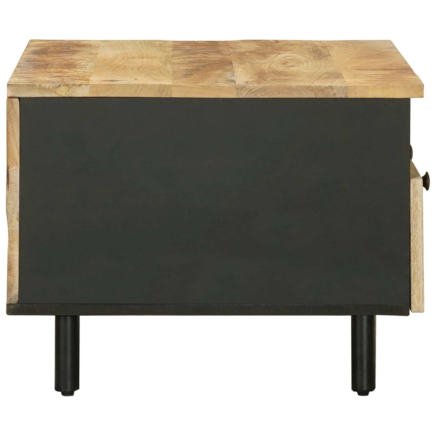 Salontafel Bruin en zwart 80 x 54 x 40 cm Massief Mango Hout