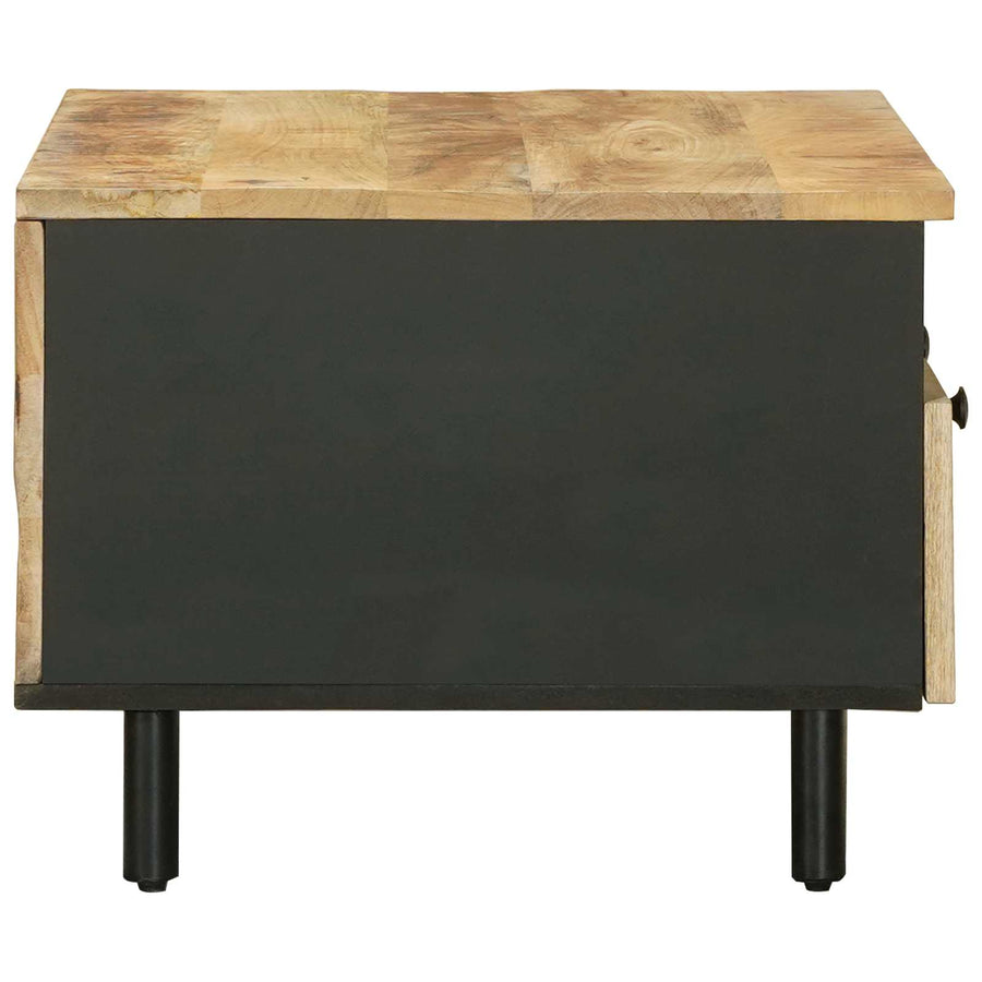 Salontafel Bruin en zwart 80 x 54 x 40 cm Massief Mango Hout