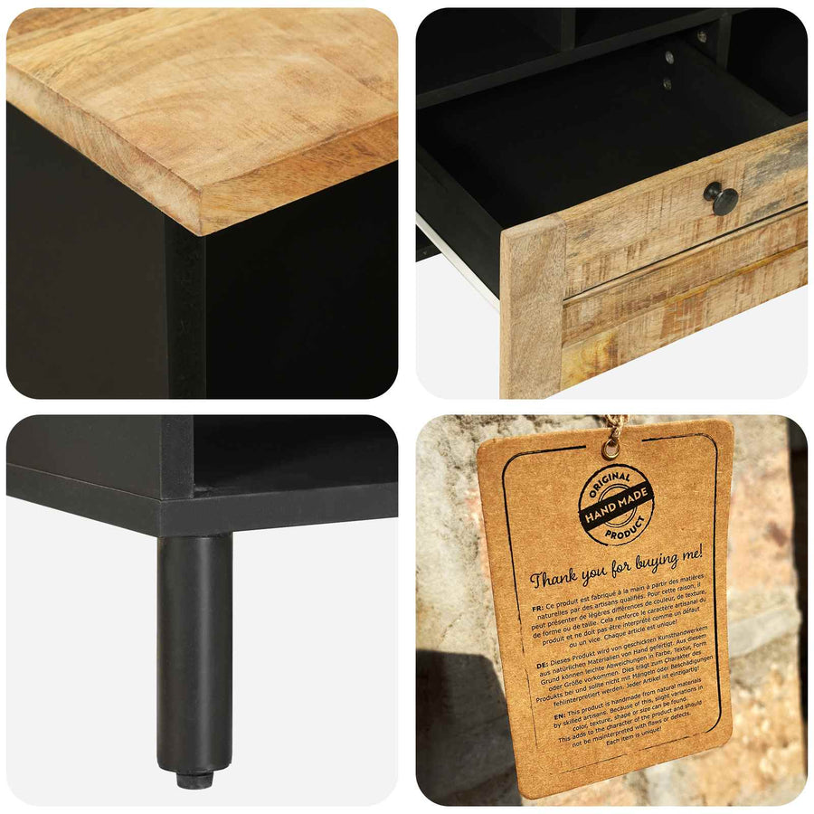Opslagkasten Naturel 100 x 33 x 46 cm Massief Mango Hout
