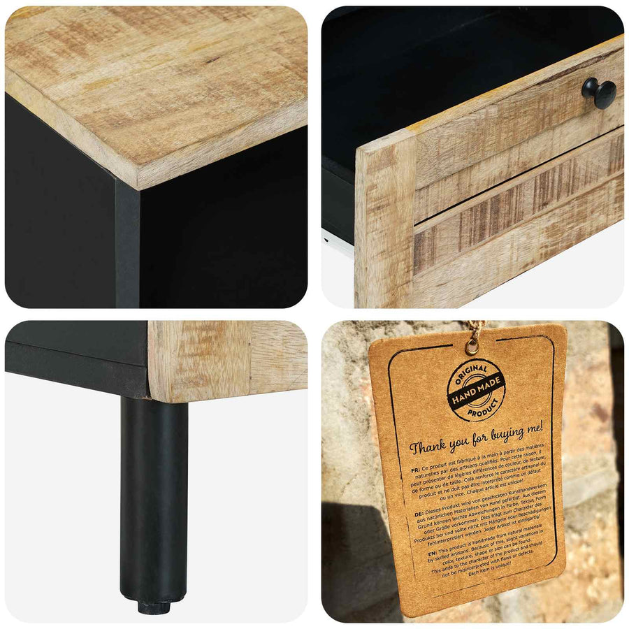 Opslagkasten Bruin 80 x 33,5 x 46 cm Massief Mango Hout