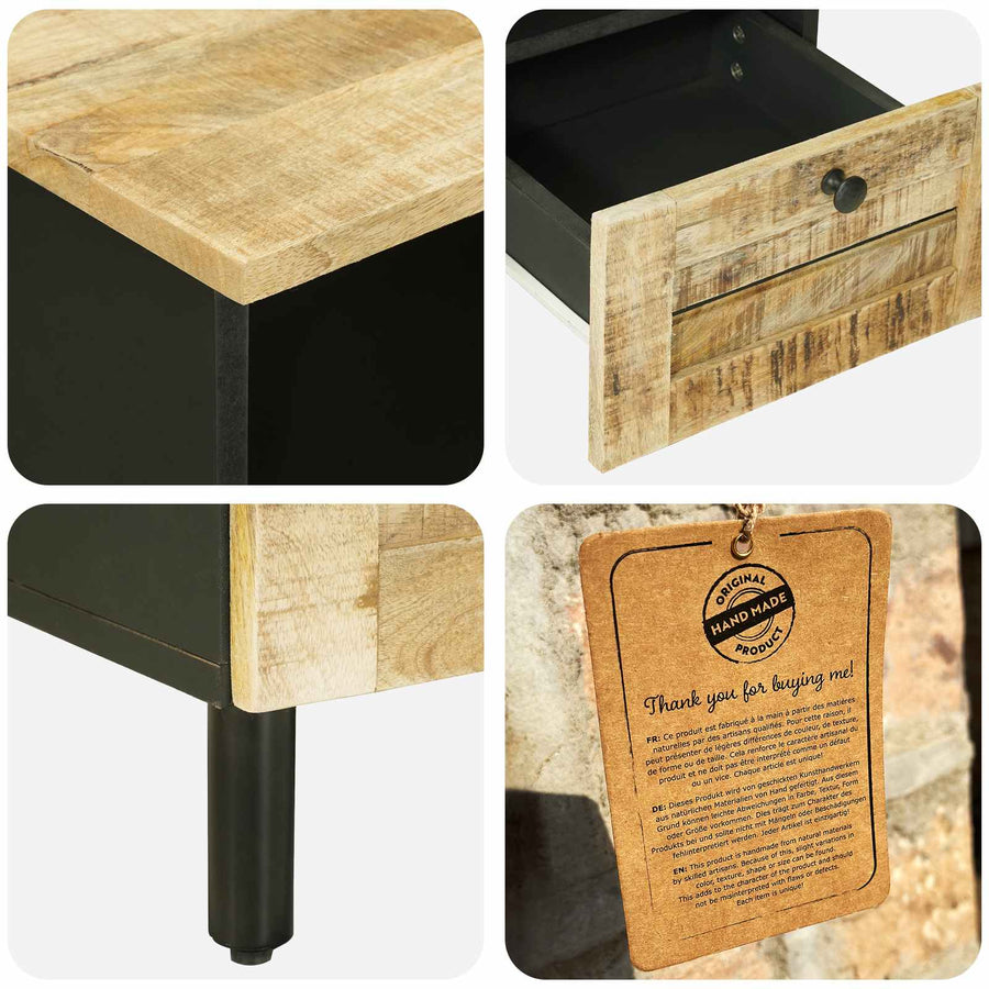 Opslagkasten Naturel 100 x 33 x 46 cm Massief Mango Hout