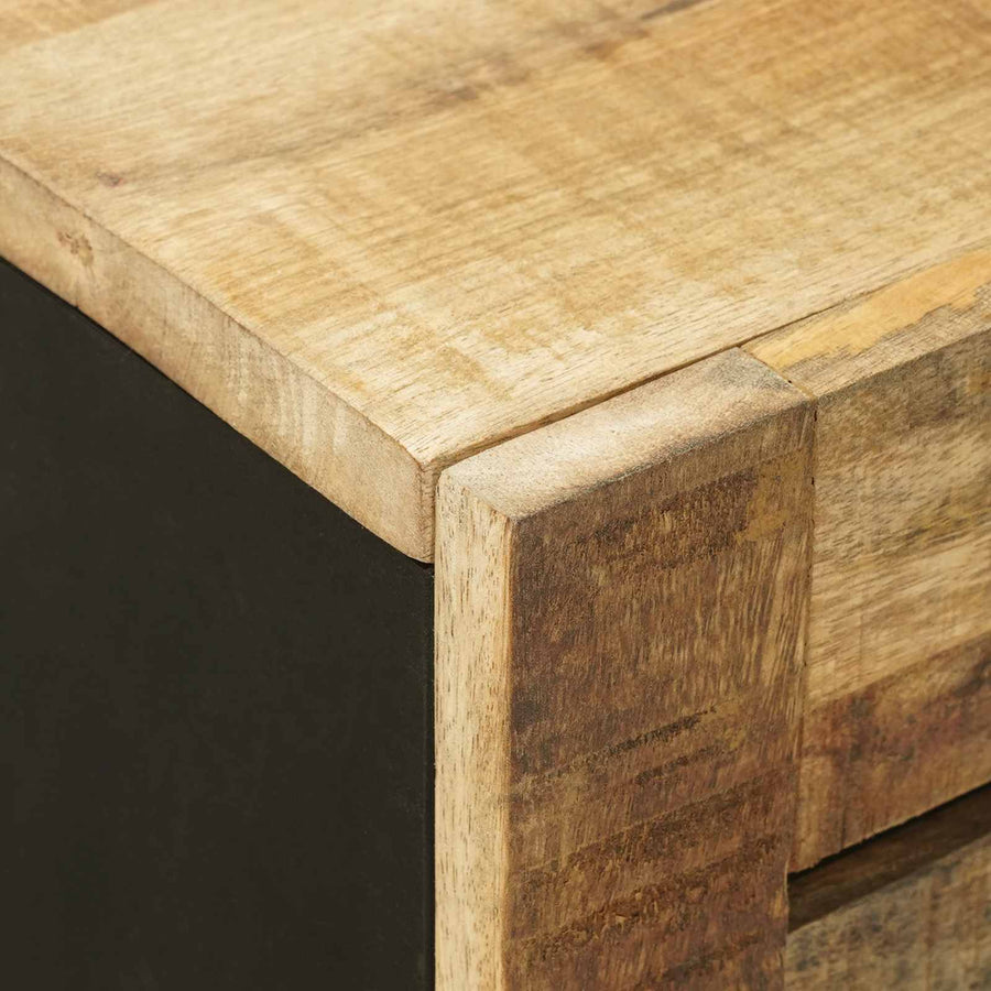 Wastafelkast Bruin en zwart 62 x 33 x 58 cm Massief Mango Hout
