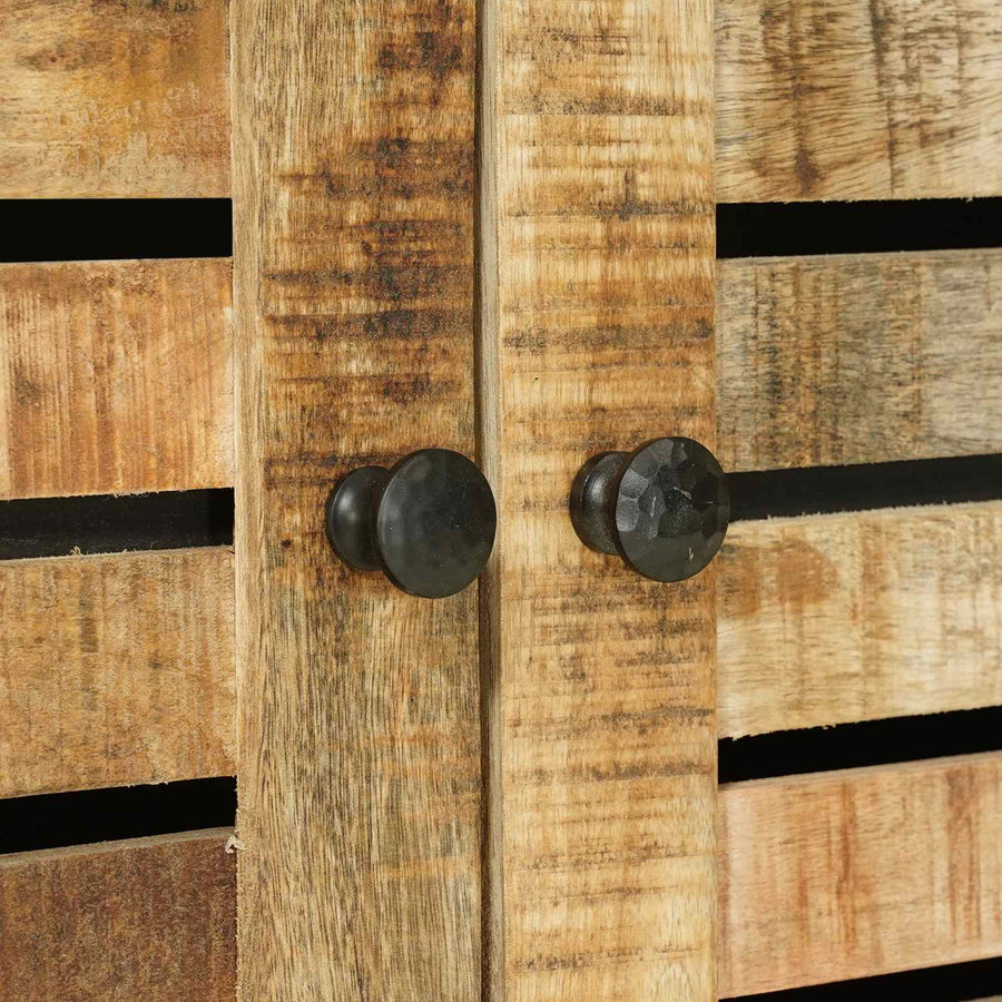 Wastafelkast Bruin en zwart 62 x 33 x 58 cm Massief Mango Hout