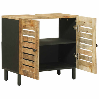 Wastafelkast Bruin en zwart 62 x 33 x 58 cm Massief Mango Hout