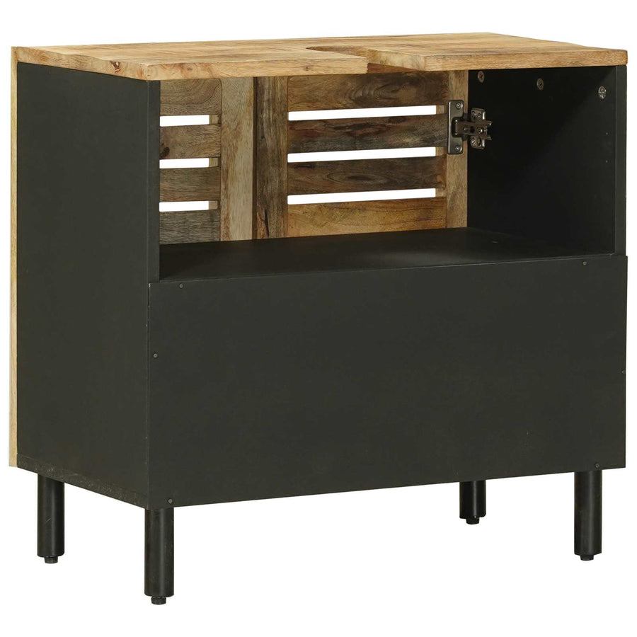 Wastafelkast Bruin en zwart 62 x 33 x 58 cm Massief Mango Hout