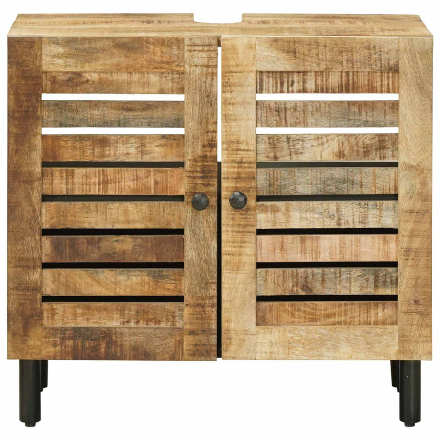 Wastafelkast Bruin en zwart 62 x 33 x 58 cm Massief Mango Hout