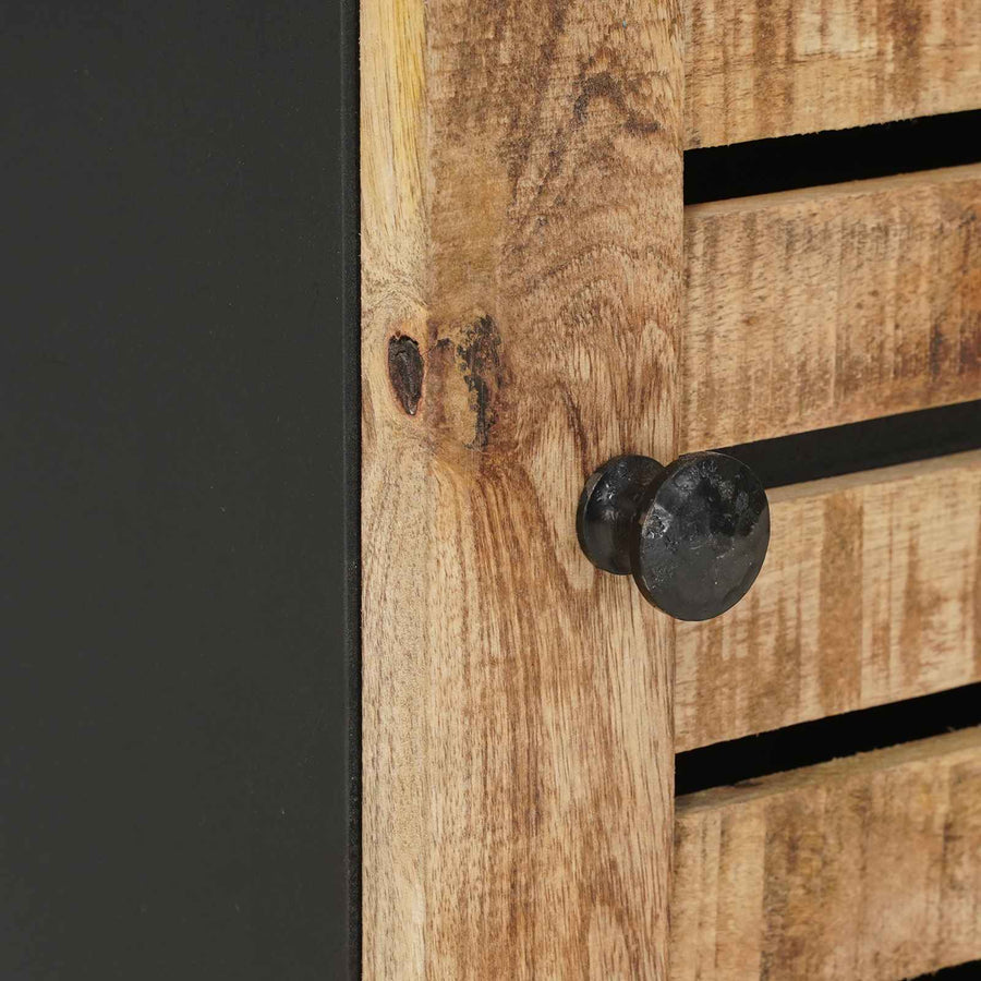 Hangkast Bruin en zwart 38 x 33,5 x 48 cm Massief Mango Hout