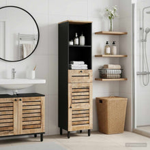 Badkamerkast met lade Bruin en zwart 38 x 33,5 x 160 cm