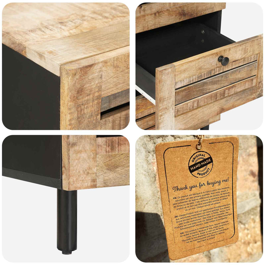 Opslagkasten Naturel 40 x 33 x 75 cm Massief Mango Hout