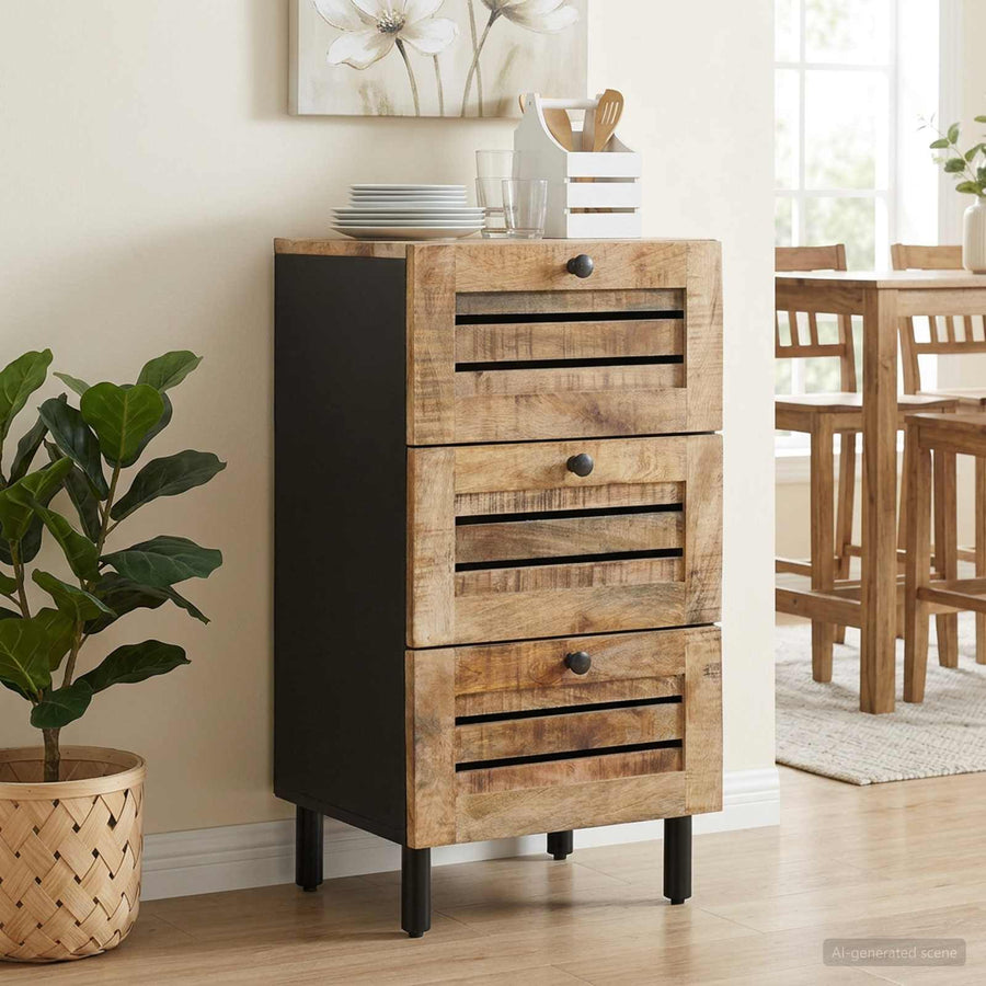 Opslagkasten Naturel 40 x 33 x 75 cm Massief Mango Hout