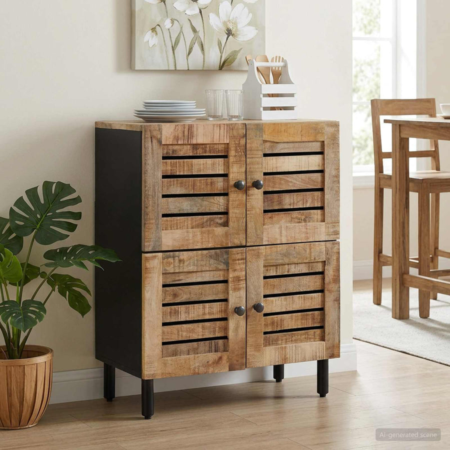 Opslagkasten Naturel 60 x 33 x 75 cm Massief Mango Hout