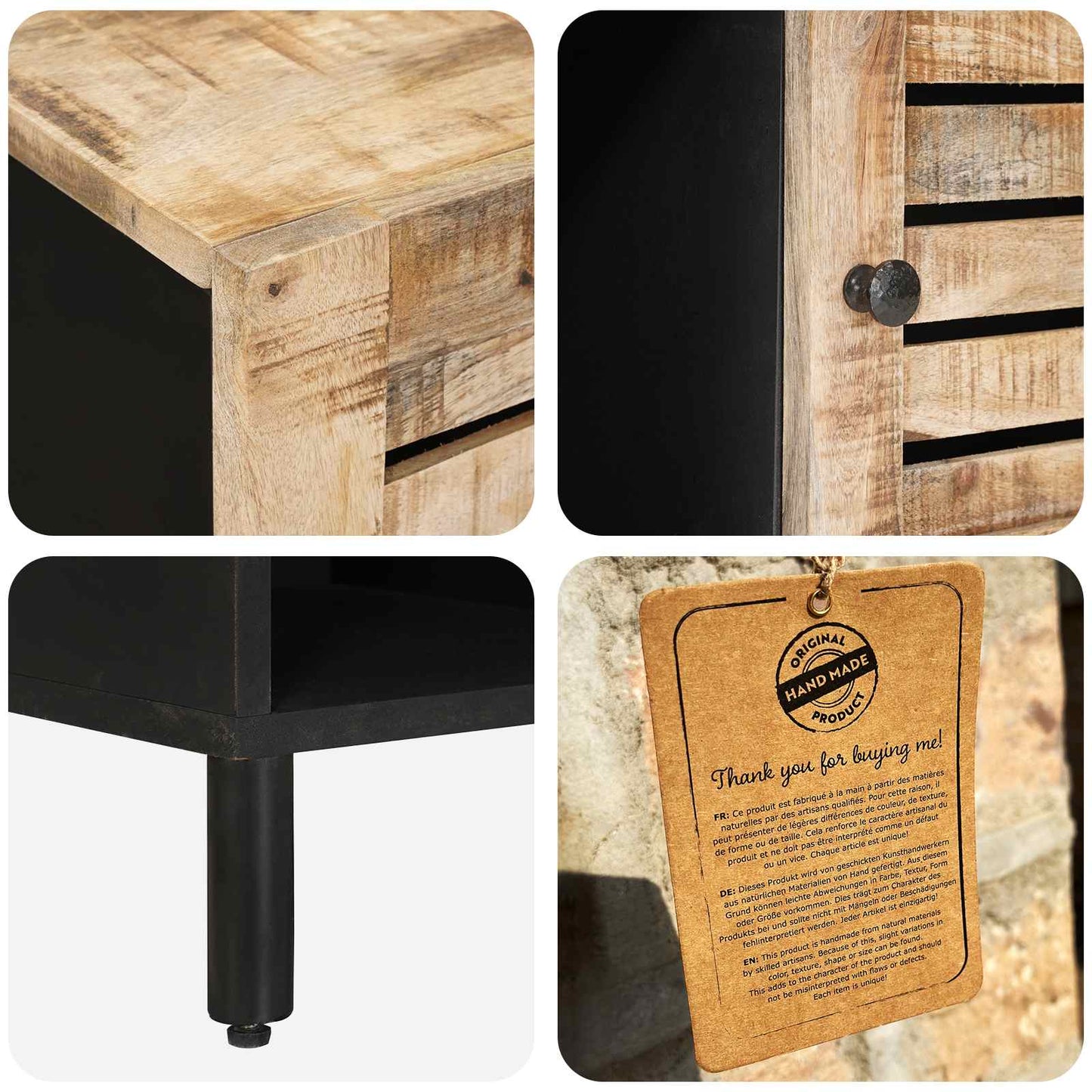 Opslagkasten Bruin 80 x 33,5 x 75 cm Massief Mango Hout