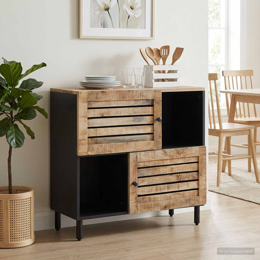 Opslagkasten Bruin 80 x 33,5 x 75 cm Massief Mango Hout