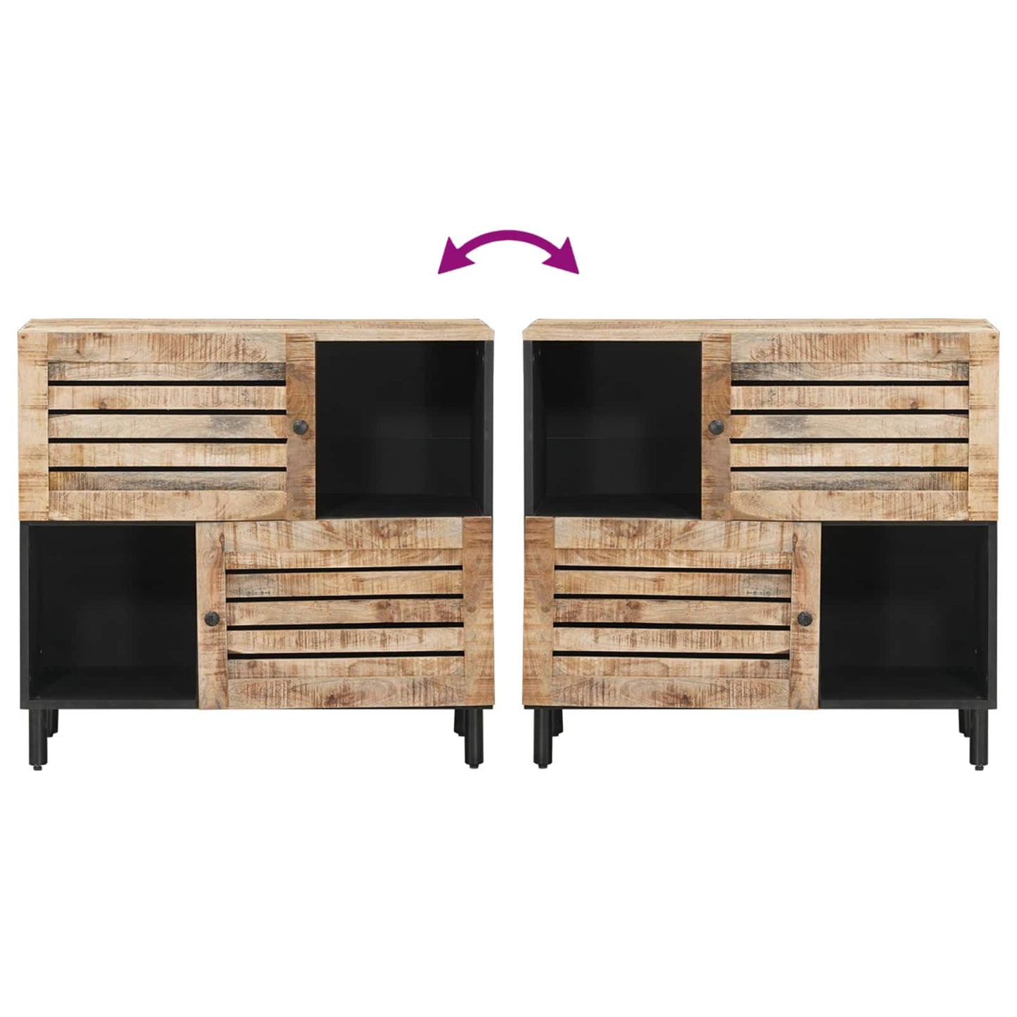 Opslagkasten Bruin 80 x 33,5 x 75 cm Massief Mango Hout