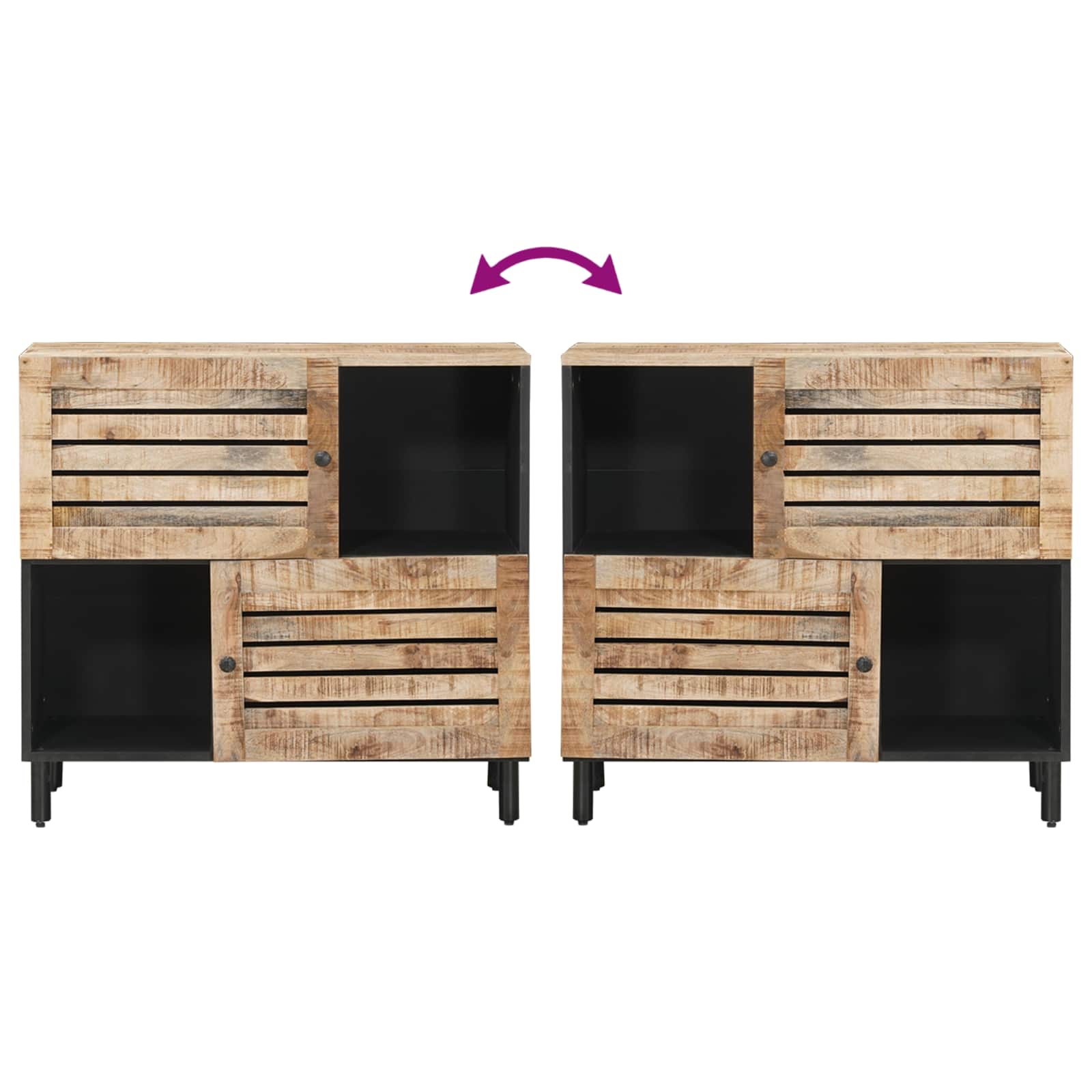 Opslagkasten Bruin 80 x 33,5 x 75 cm Massief Mango Hout