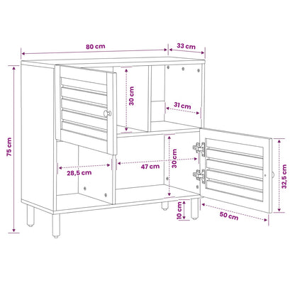 Opslagkasten Bruin 80 x 33,5 x 75 cm Massief Mango Hout