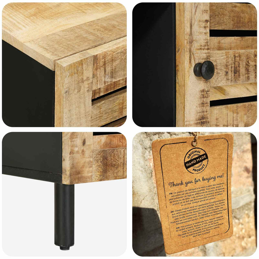 Opslagkasten Naturel 90 x 33 x 75 cm Massief Mango Hout