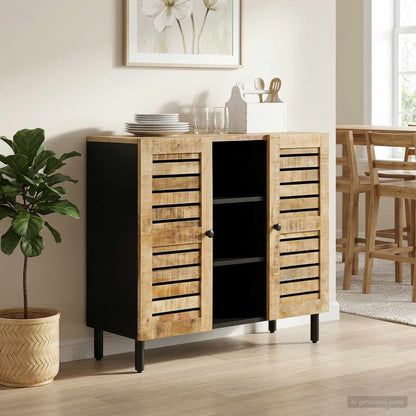 Opslagkasten Naturel 90 x 33 x 75 cm Massief Mango Hout