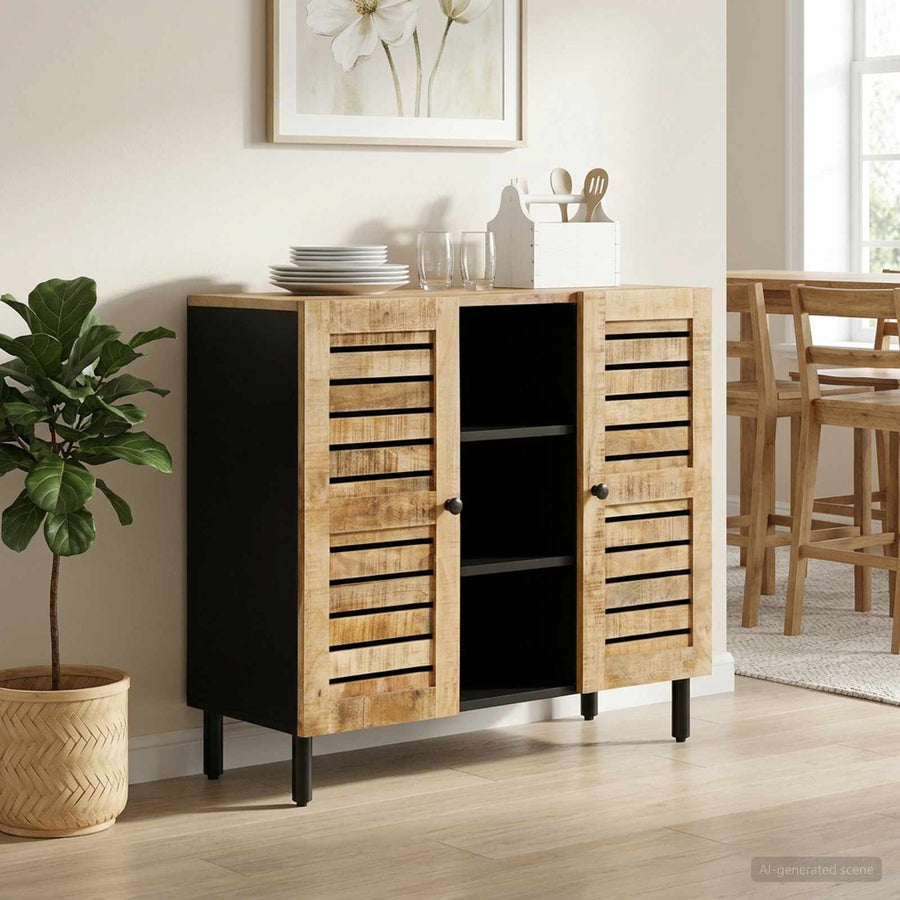 Opslagkasten Naturel 90 x 33 x 75 cm Massief Mango Hout