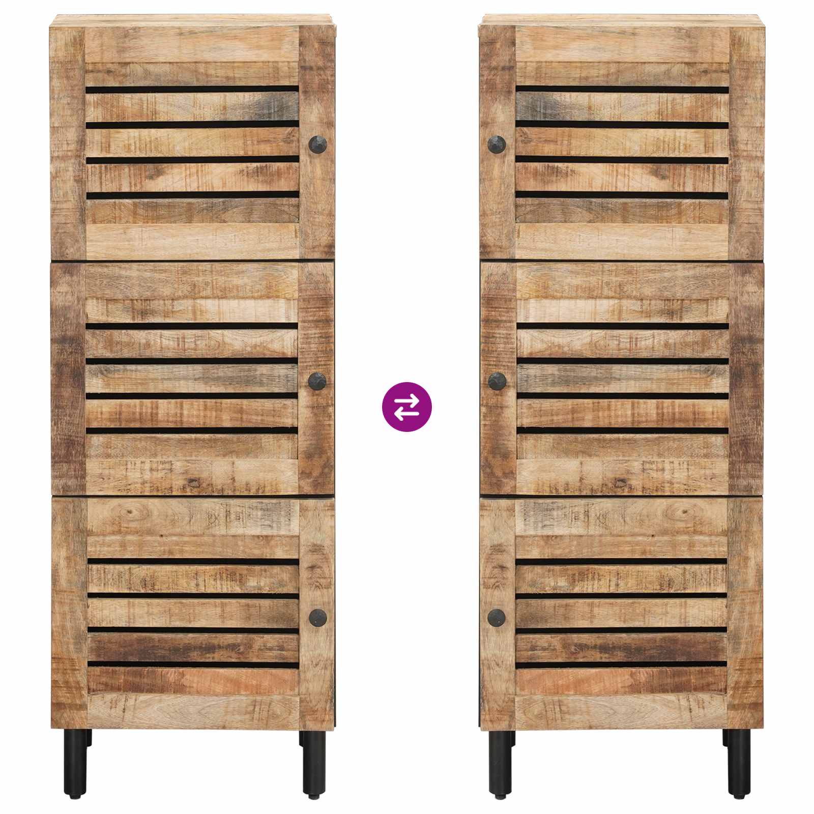 Opslagkasten Naturel 40 x 33 x 110 cm Massief Mango Hout