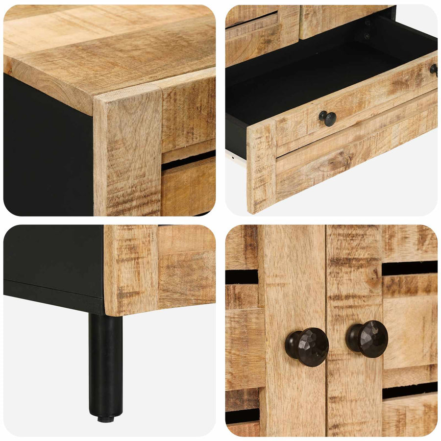 Opslagkasten Naturel 60 x 33 x 100 cm Massief Mango Hout