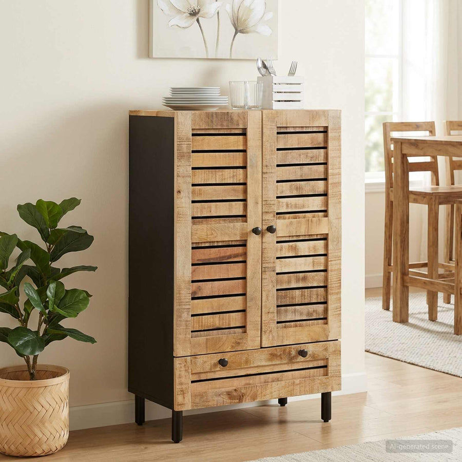 Opslagkasten Naturel 60 x 33 x 100 cm Massief Mango Hout