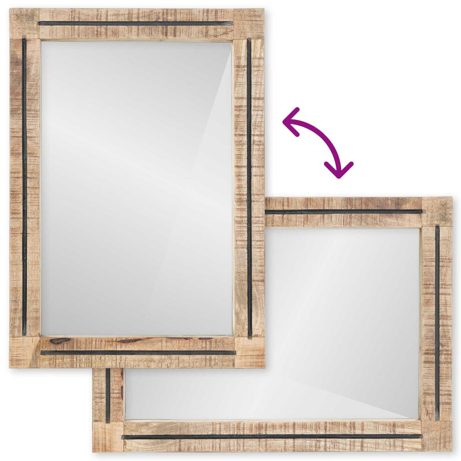 Spiegel Wandgemonteerd Bruin en zwart 70 x 50 x 3 cm Glas