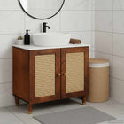 Wastafelkast 62x33x58 cm bruin bewerkt hout