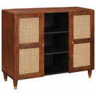 Dressoir 90x33,5x75 cm massief mangohout bruin