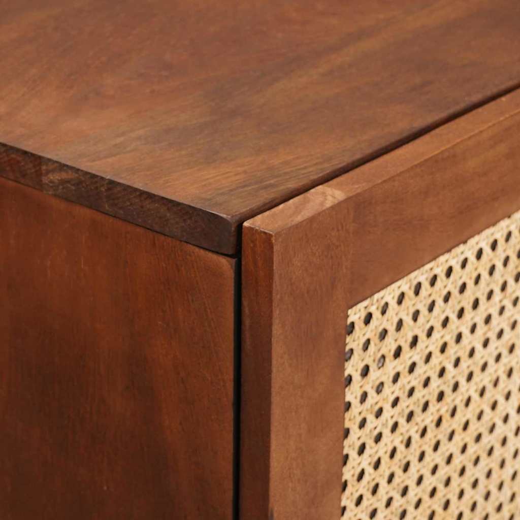 Hoge Kast Bruin 40 X 33,5 X 110 Cm Massief Mango Hout
