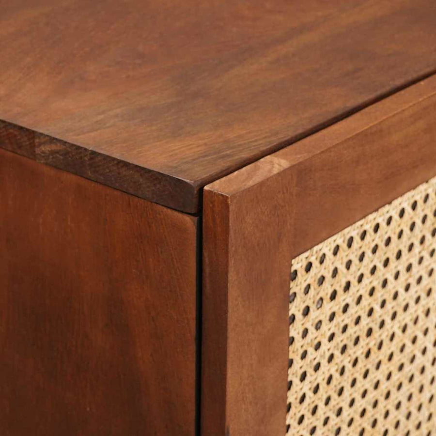 Hoge Kast Bruin 40 X 33,5 X 110 Cm Massief Mango Hout
