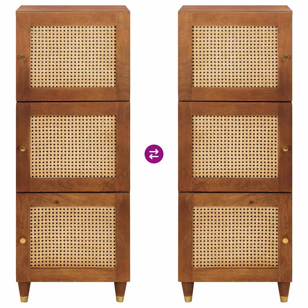 Hoge Kast Bruin 40 X 33,5 X 110 Cm Massief Mango Hout