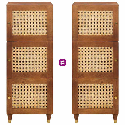 Hoge Kast Bruin 40 X 33,5 X 110 Cm Massief Mango Hout