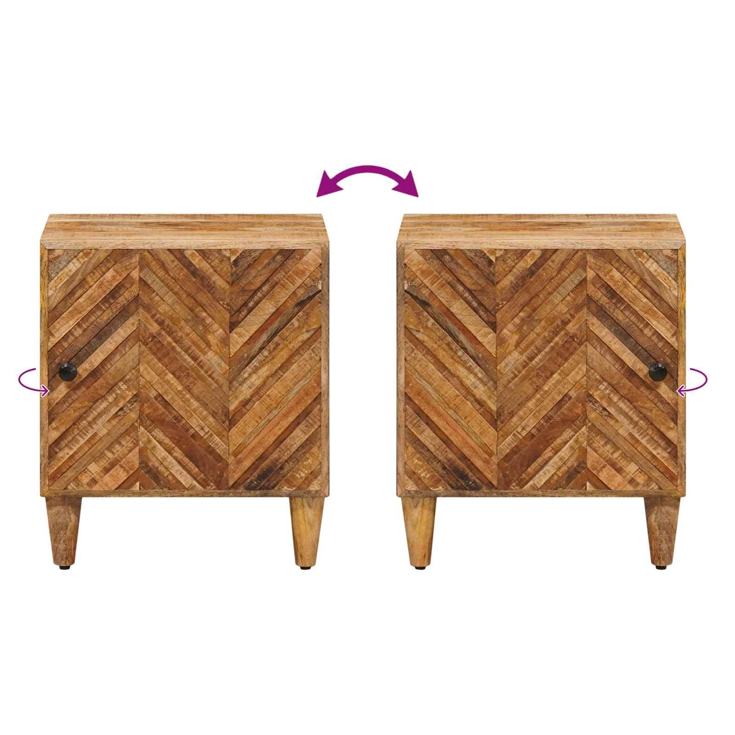 Nachtkastje Bruin 40 x 33,5 x 46 cm Massief Mango Hout