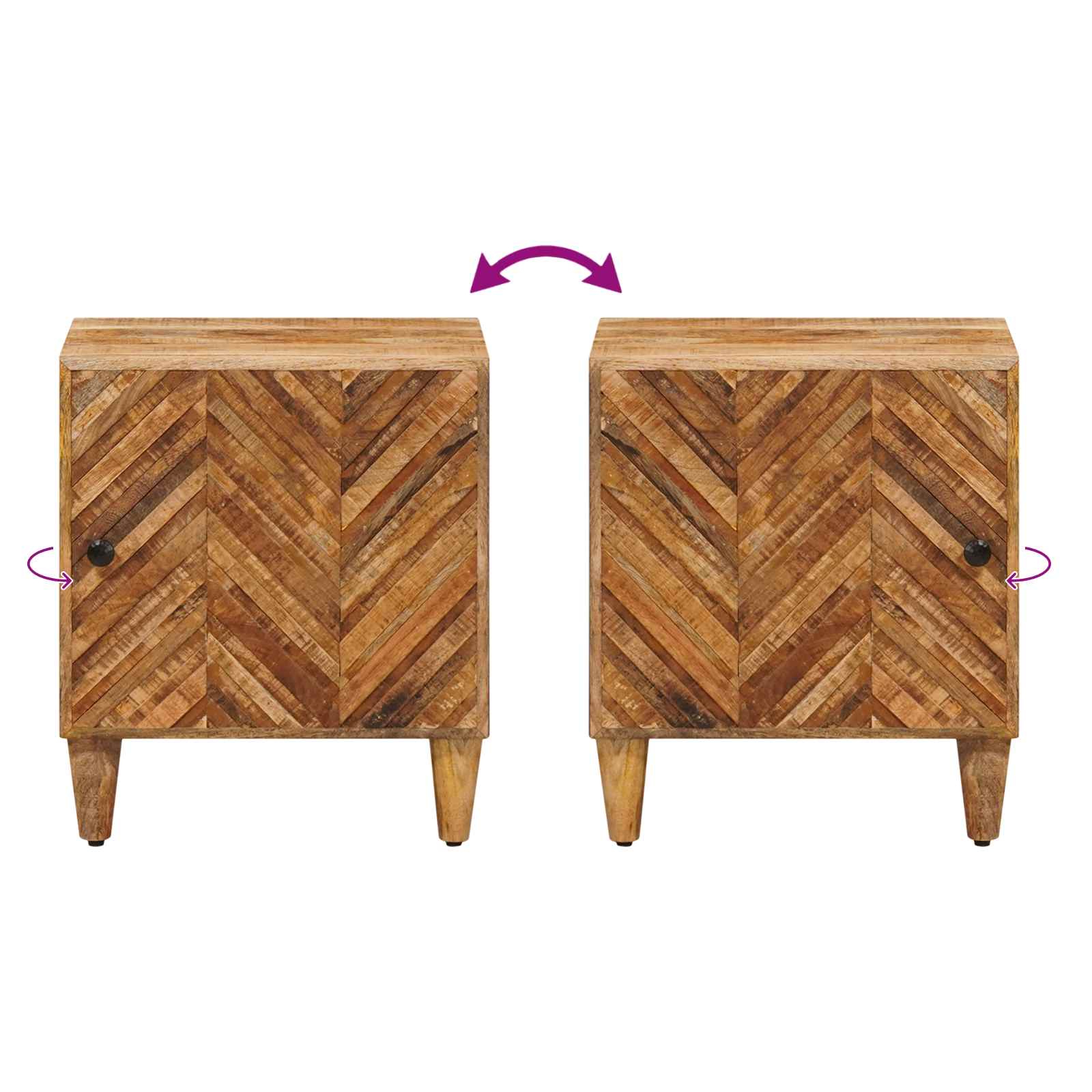 Nachtkastje Bruin 40 x 33,5 x 46 cm Massief Mango Hout