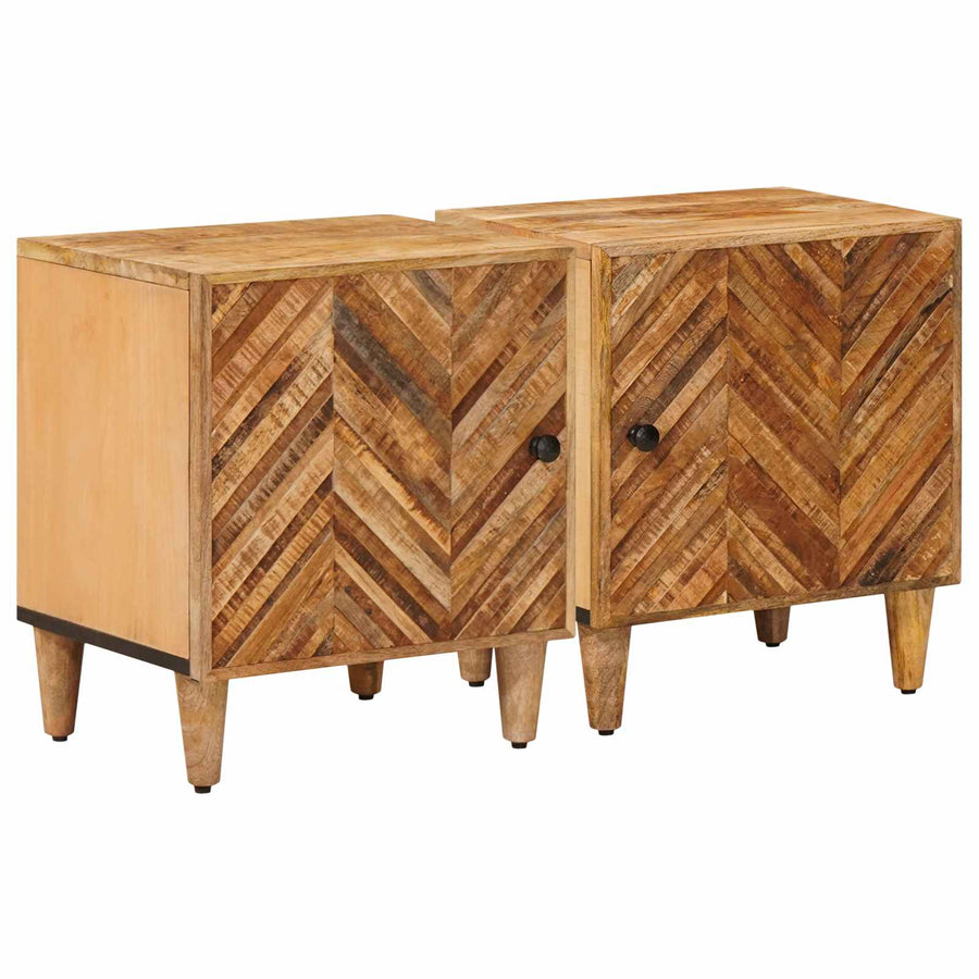 Nachtkastje 2 pcs Bruin 40 x 33,5 x 46 cm Massief Mango Hout