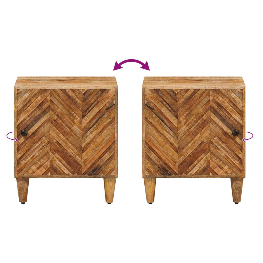 Nachtkastje 2 pcs Bruin 40 x 33,5 x 46 cm Massief Mango Hout